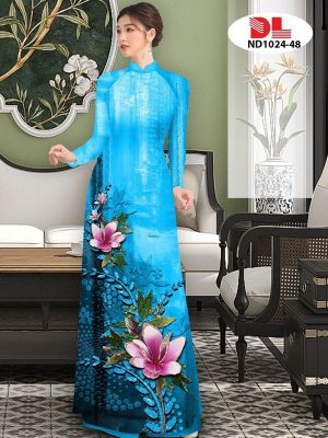 Vải Áo Dài Hoa In 3D AD ND1024 35